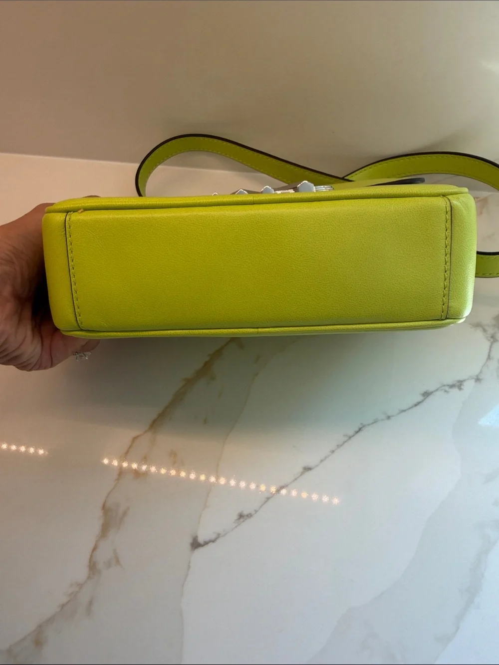 NWT Michael Kors Lime Green MK Logo Crossbody Bag
